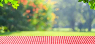 红色桌布公园梦幻背景高清