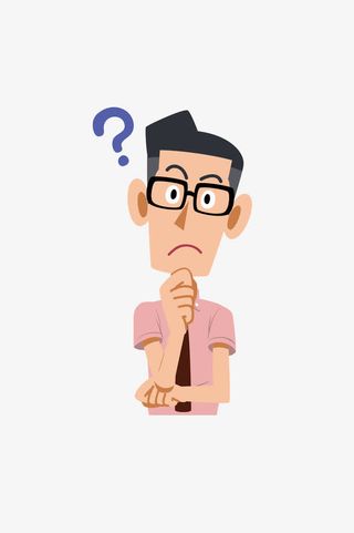 彩色扁平化疑问卡通插画免抠