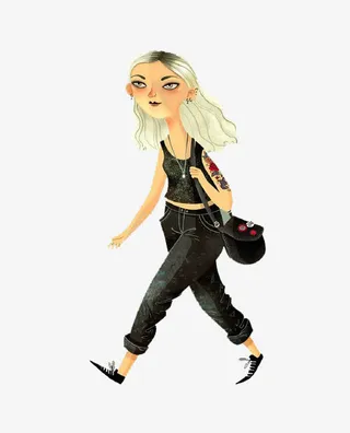 夏天行走的女孩免抠