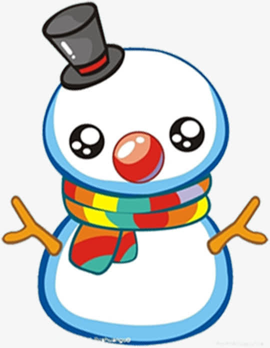 手绘冬季可爱雪人免抠