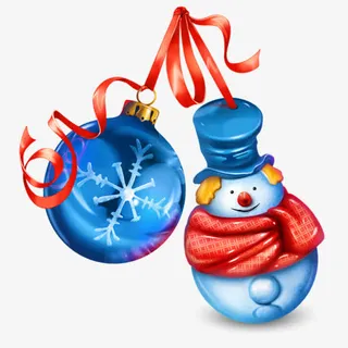 蓝色彩蛋超清晰圣诞节PNG图标免抠