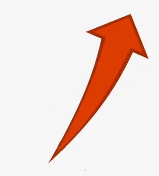红色上升箭头免抠