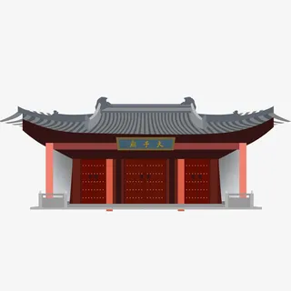 古代亭台楼阁中国古建筑门头免抠