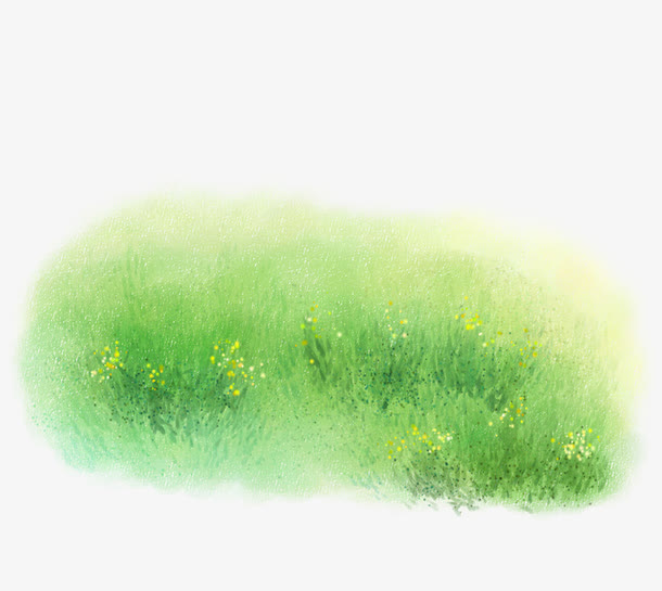 水彩花丛免抠
