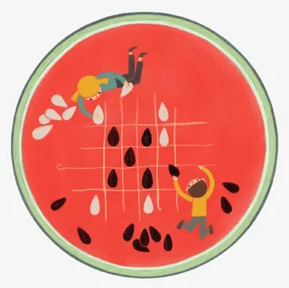 卡通西瓜围棋免抠