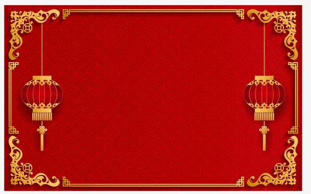 红色猪年新年海报边框矢量装饰免抠