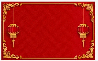 红色猪年新年海报边框矢量装饰免抠