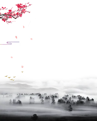 古风中国风梅花风景背景图免扣高清