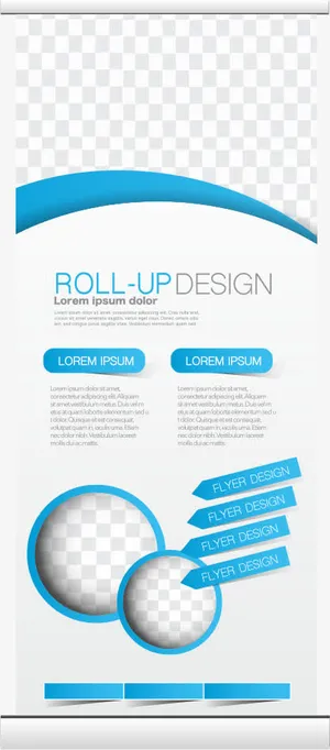 矢量蓝色曲线商务展架免抠