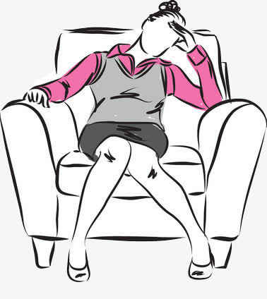 在沙发上休息的女性免抠