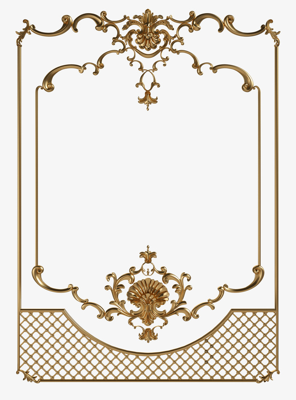 欧式复古金属边框免抠