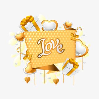 橙色情人节礼盒背景矢量素材