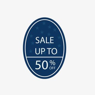 蓝色促销标签矢量图免抠