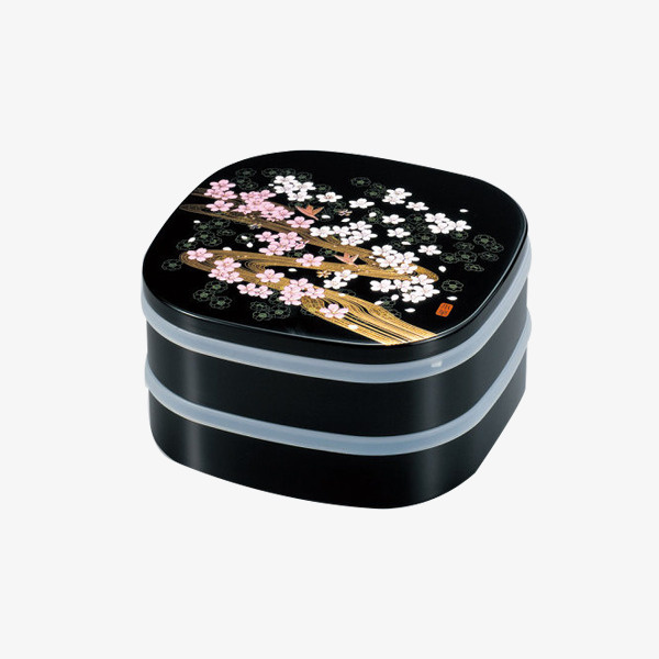 桃花花纹便当免抠