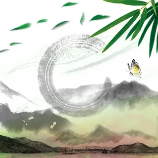 中国风古典珠子水墨简约针灸中医淘宝主图高清