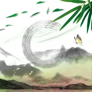 中国风古典珠子水墨简约针灸中医淘宝主图高清