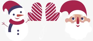 卡通圣诞老人雪人免抠