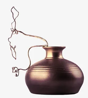 棕色枯枝坛子免抠