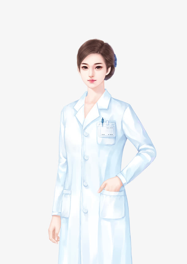 盘发干练医生女子免抠