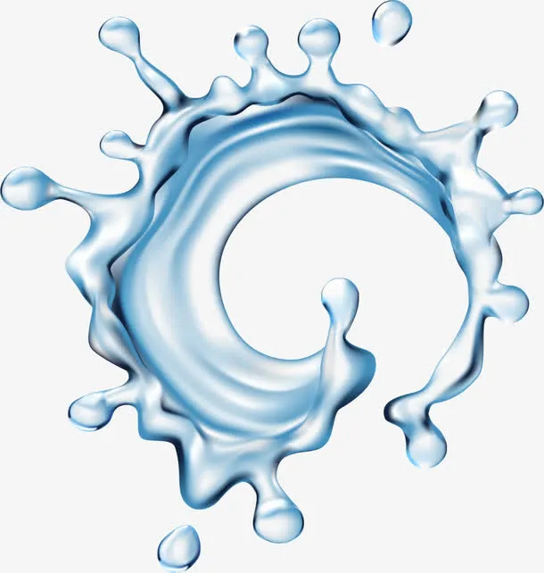 旋转蓝色水花免抠