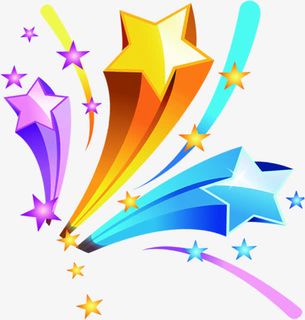 彩色卡通春天艺术五角星装饰免抠