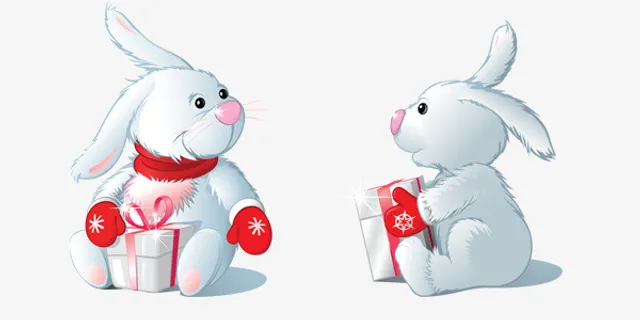 圣诞可爱兔子装饰免抠 圣诞可爱兔子装饰免抠