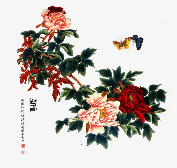 国画牡丹免抠