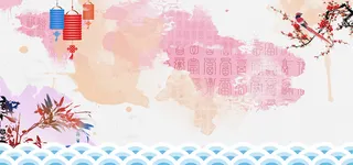 元宵中国风淡雅活动海报背景高清