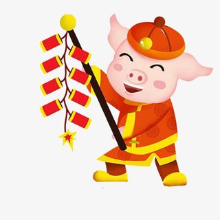 卡通手绘猪小福免抠免抠