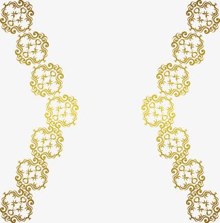 手绘黄色花纹免抠