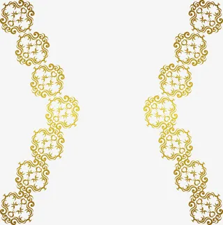手绘黄色花纹免抠