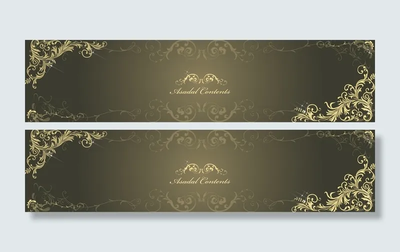 欧式花纹边框banner矢量素材高清