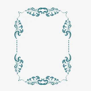 矢量矩形曲线花边欧式边框免抠