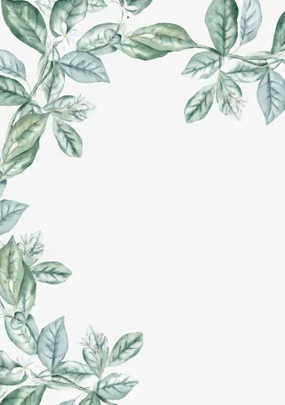 水彩树叶边框素材免抠