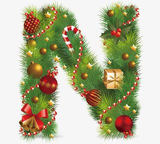 数字字母 礼盒装饰 字母N免抠