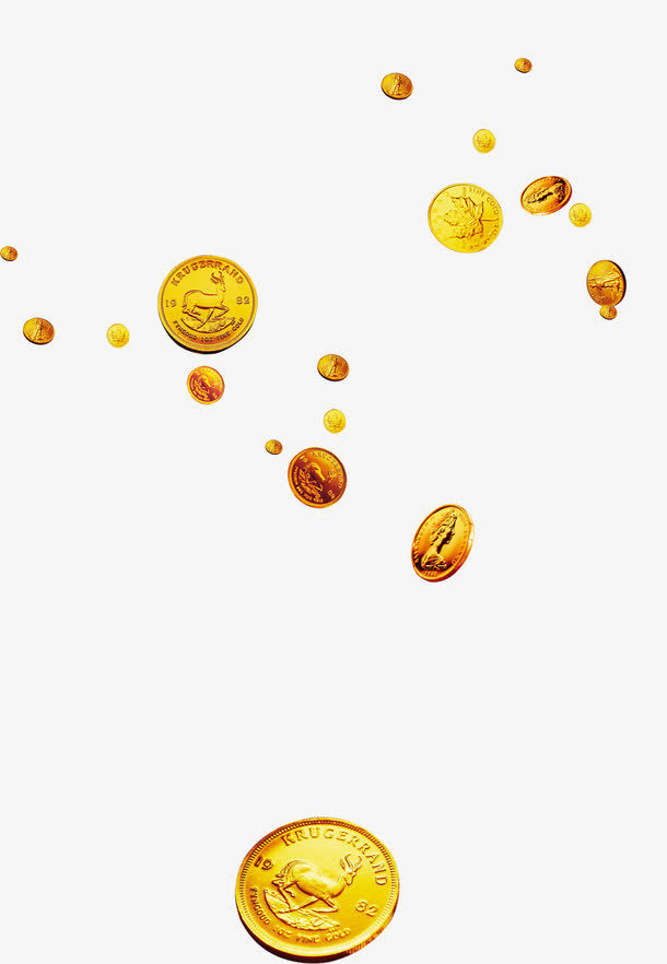 唯美漂浮金币免抠