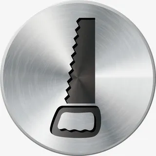 圆形银色拉丝锯子图标免抠