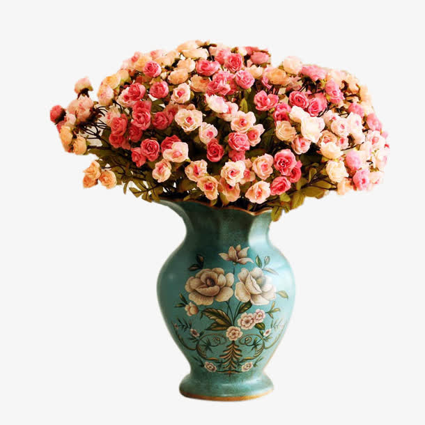 古典蔷薇桌花图片素材免抠
