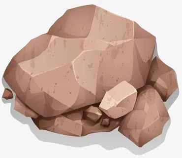 棕色手绘石堆免抠 棕色手绘石堆免抠