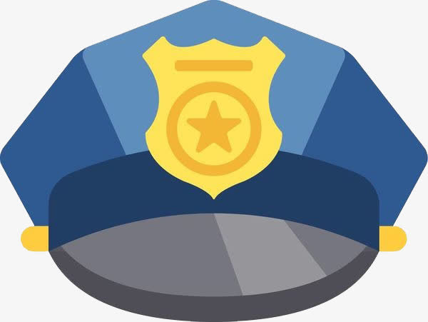 简简单单手绘警察帽免抠