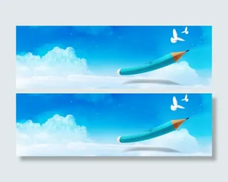 教育banner创意背景免抠