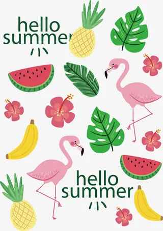 矢量水彩叶子底纹免抠