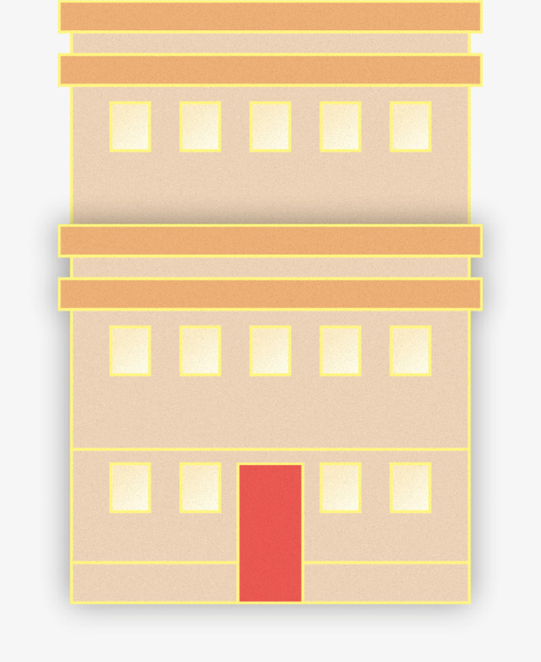 万家灯火简约房子免抠