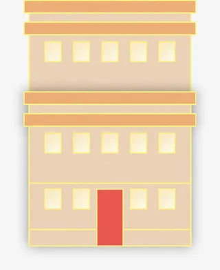 万家灯火简约房子免抠