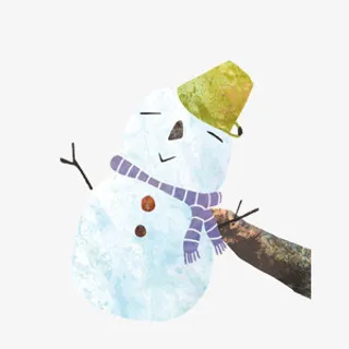 白色小雪人节日促销装饰图案免抠