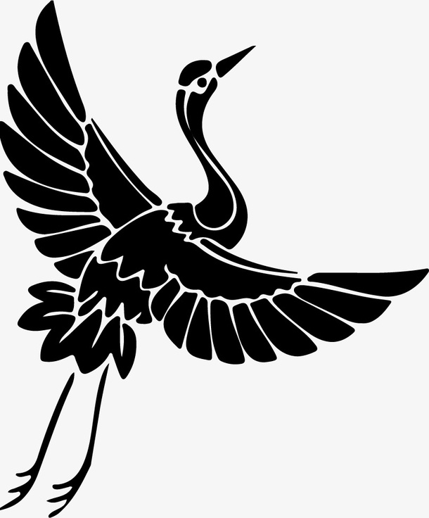 国潮 古风 仙鹤 剪影免抠