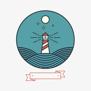 矢量灯塔插图免抠