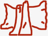 手绘抱枕毛巾红色免抠