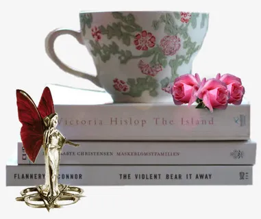 茶杯书本装饰实拍免抠