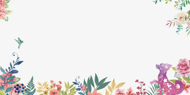 手绘清新花朵装饰背景免抠